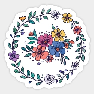 Hippie Flowers Flower Power Pretty Floral Sticker